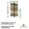 5" x 3" x 3mm Brass Ball Bearing Hinge